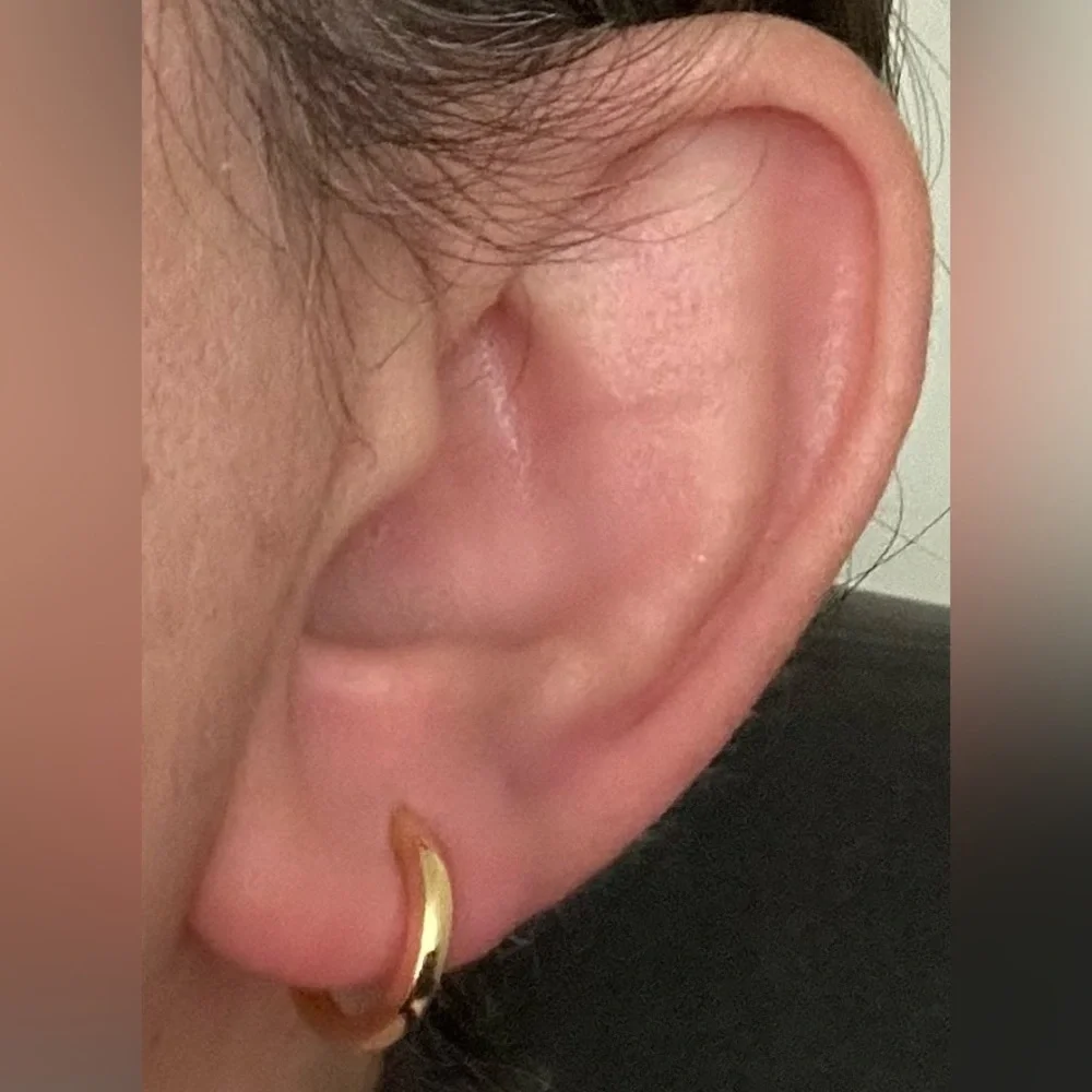 Unisex earrings 2mm 925 silver round hoop hoops 14k rose gold plated